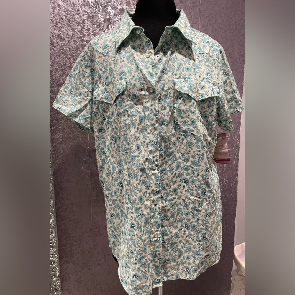 Vintage Wrangler Rancher Pearl-Snap Paisley Shirt NWT